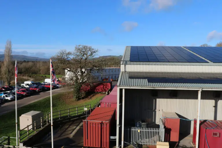 Our operations base in Newton Abbot, powered by solar as a step towards a more sustainable future.